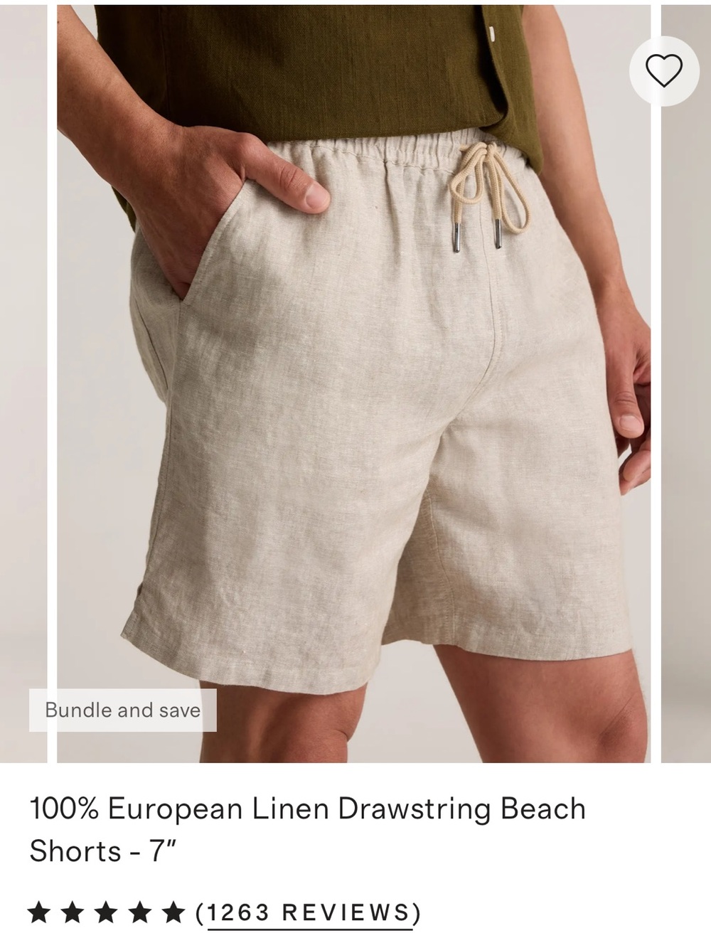 NWT Quince Men’s Linen Shorts